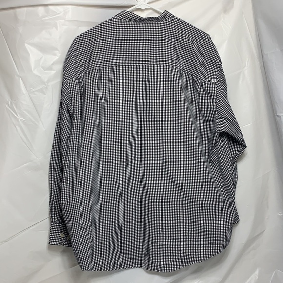 MEN’S Yves Saint Laurent Black White Button Down Long Sleeve Shirt Size 17 32-33 - Picture 3 of 5